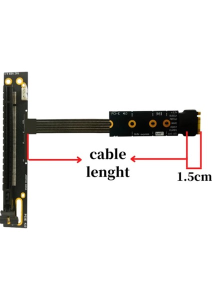M.2-Pcıe X16 SSD Için Çok Fonksiyonlu Uygun VGA Adaptör Kablosu M.2 Nvme Gen4 Ila Pcıe 4.0 X4ES, 15CM (Yurt Dışından) fiyatları