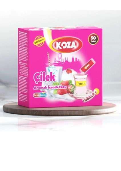 Koza Tek Içimlik Çilek Aromalı Toz Içecek 50'li