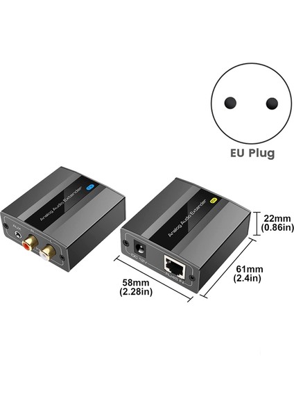 Ethernet Üzerinden Analog Audio Extender Rca 3.5mm Stereo, 500M&#39;YE Kadar Olan Tek CAT5E/6/7 Kablosu 500M Audio Converter Ab Fişi (Yurt Dışından) fiyatları