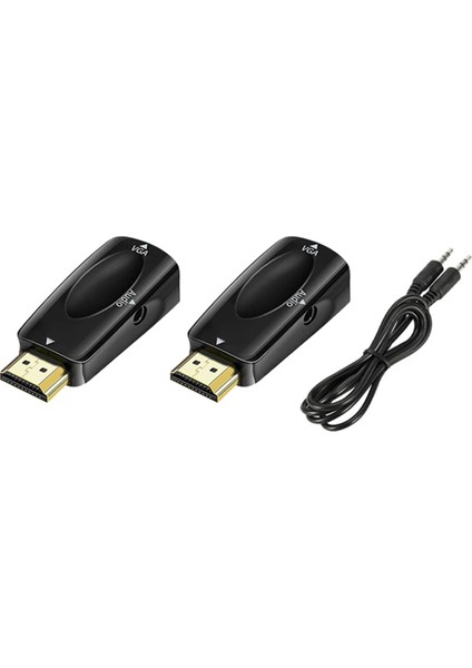 HDMI ile Uyumlu VGA Adaptörü Hd 1080P Ses Dönüştürücü Ses Iletimi 3,5 mm Jack Ses Dönüştürücü Siyah (Yurt Dışından) fırsatları