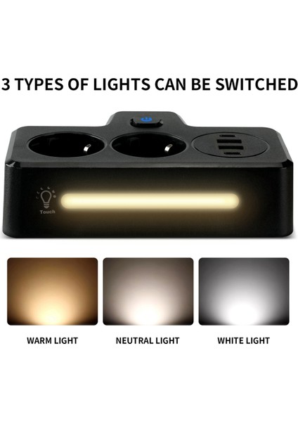 Ab Fiş Çıkış Power Strip Duvar Soketi Genişletme Fişi Pd Qc3.0 Hızlı Şarj Multitap USB Şarj Anahtarları (Beyaz) (Yurt Dışından) indirimleri