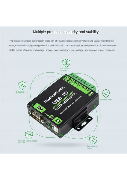 Waveshare FT232RNL Endüstriyel Dijital Izole USB Dönüştürücü Usb&#39;ye RS232/485/422/TTL Dönüştürücü 300BPS-3MBPS Iletişim Oranı (Yurt Dışından) fiyatları