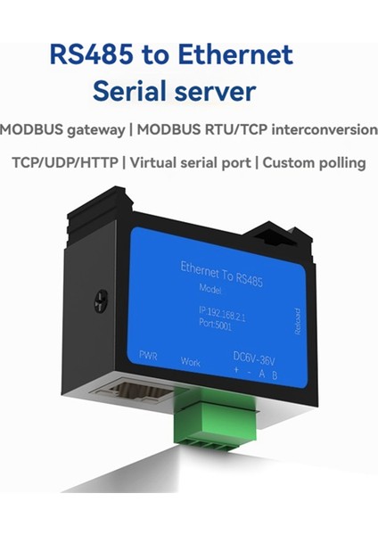 RS485-ETHERNET Seri Port Sunucusu Modbus Tcp/ıp 600BPS-921600BPS Endüstriyel Iot Iletişim Sunucusu (Yurt Dışından) fiyatları