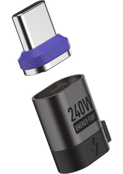 Pd 3.0 Hızlı Şarj Kablosu Kablosu 240W Manyetik Tip C Adaptörü 480 Mbps Telefon Dizüstü Bilgisayar Için Veri Aktarımı (Yurt Dışından)