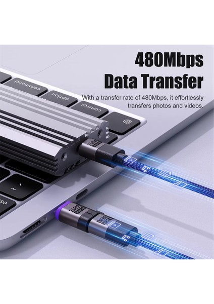 Pd 3.0 Hızlı Şarj Kablosu Kablosu 240W Manyetik Tip C Adaptörü 480 Mbps Telefon Dizüstü Bilgisayar Için Veri Aktarımı (Yurt Dışından) modelleri