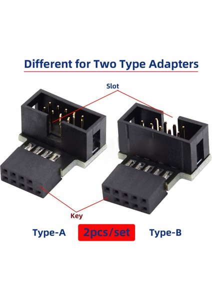 1set Aşağı ve Yukarı Açılı 90 Derecelik Erkek - Dişi USB 2.0 10PIN 9pin Anakart Uzatma Adaptörü Için Başlık (Yurt Dışından) fırsatları