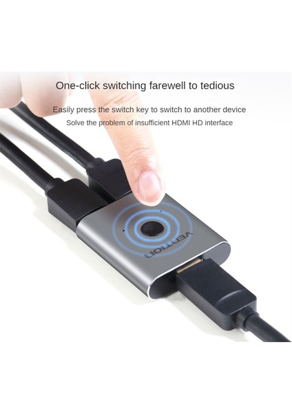 Vention HDMI Uyumlu Bir Ila Iki 2.0 Anahtar Ikiye Iki Arada Set Üstü Kutu 4K 60Hz Tv Bilgisayar Hd Kablo, Gümüş Grey (Yurt Dışından) fiyatları