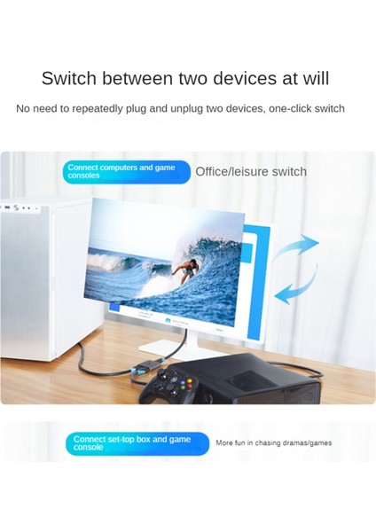 Vention HDMI Uyumlu Bir Ila Iki 2.0 Anahtar Ikiye Iki Arada Set Üstü Kutu 4K 60Hz Tv Bilgisayar Hd Kablo, Gümüş Grey (Yurt Dışından) modelleri