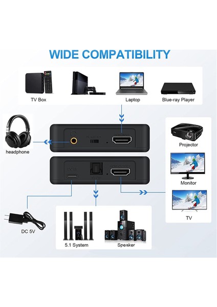 4K HDMI Uyumlu Ses Çıkarıcı HDMI Uyumlu Ses Ayrıştırıcısı HDMI Uyumlu Video Dönüştürücü Splitter (Yurt Dışından) fiyatları