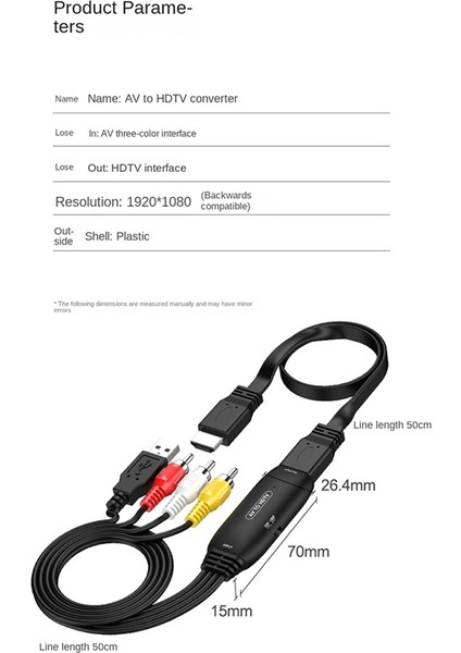 HDMI Uyumlu Kablo Av Adaptörlü HDMI Uyumlu Kompozit Adaptör Dönüştürücü ile 1080P Av-Hdtv Rca Uyumlu (Yurt Dışından) indirimleri