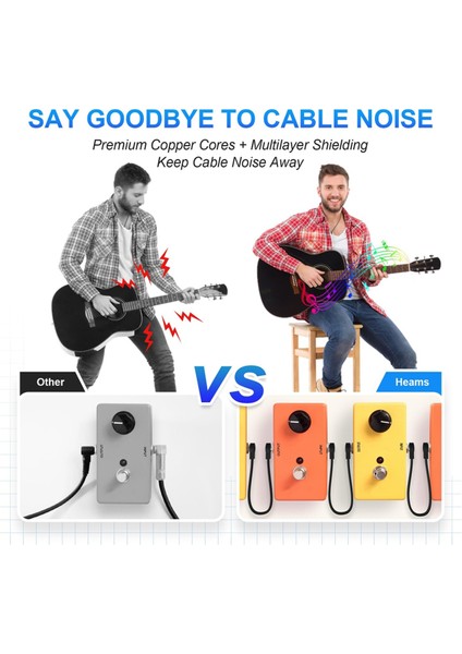 6 Paket 6 Inç Gitar Yama Kablosu, Enstrüman Gitar Pedal Kablosu Dik Açılı Düz Yama Kablosu (Yurt Dışından) indirimleri