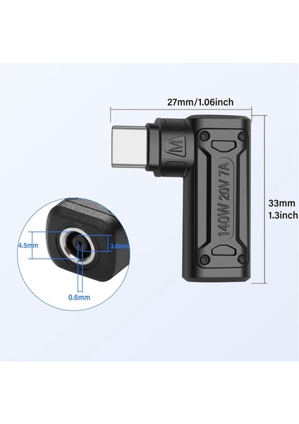 Pd 140W Dc Tip C Güç Şarjı Adaptörü Dc Kadın Girişi USB C Erkek Konnektörüne Telefon, Tablet, Dizüstü Bilgisayar (M) (Yurt Dışından) fiyatları