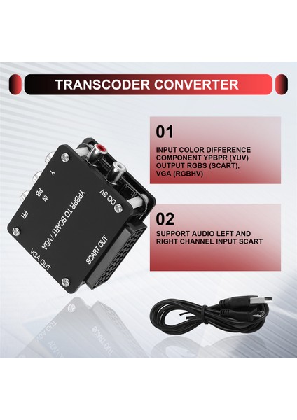 Yuv - Rgbs Ypbpr&#39;ye Ypbpr&#39;yi VGA Bileşen Transkod Converter Oyun Konsoluna Skart&#39;a, Rgbs&#39;ye Renk Farkı Bileşeni (Yurt Dışından) fırsatları