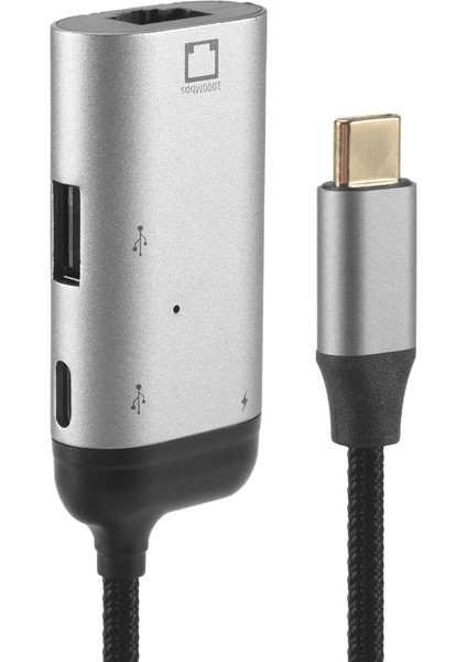 3 Tip-C-Gigabit Ethernet RJ45 Lan Pd Şarj USB C USB C Tv Pc MacBook Samsung S20 (Yurt Dışından)