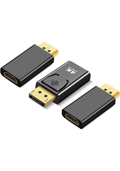 Pc, Monitor, Hdtv Için HDMI Uyumlu Dönüştürücü Altın Dp&#39;den Dp&#39;den HDMI Uyumlu Adaptör 3-Pack Displayport-Hdmı Uyumlu Dönüştürücü Altın (Yurt Dışından)