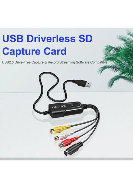 USB 2.0 Video Yakalama Kartı Av Rca Dıgıce - USB Dönüştürücü Taşınabilir Adaptör Video Kablosu Dv/vhs Tv DVD Eve Kullanım 7 (Yurt Dışından) fiyatları