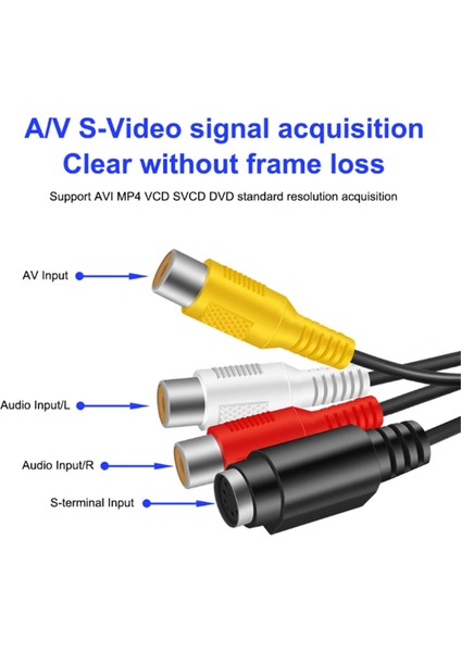 USB 2.0 Video Yakalama Kartı Av Rca Dıgıce - USB Dönüştürücü Taşınabilir Adaptör Video Kablosu Dv/vhs Tv DVD Eve Kullanım 7 (Yurt Dışından) fırsatları