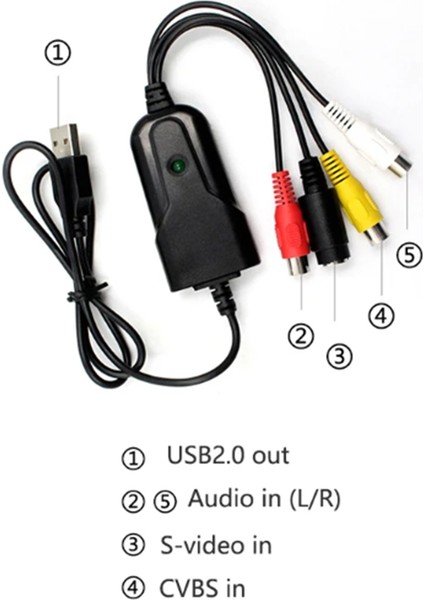 USB 2.0 Video Yakalama Kartı Av Rca Dıgıce - USB Dönüştürücü Taşınabilir Adaptör Video Kablosu Dv/vhs Tv DVD Eve Kullanım 7 (Yurt Dışından) indirimleri