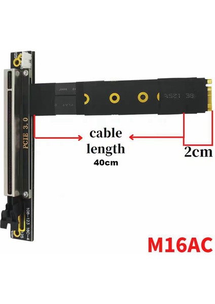 Nvme&#39;den Pcıe X16 Adaptör Kablosu M.2 -Mkey -16X Uzatma Adaptör Kablosu M2 Arayüz Harici Grafik Kart Kablosu, 40CM (Yurt Dışından) indirimleri