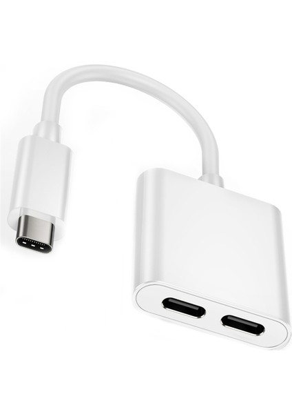 Typec To Dual C Kulaklık ve Şarj Cihazı Adaptör 2-1 Arada Hub Ses Şarj Cihazı Ayrıştırıcı Pd 3.0 60W Hızlı Şarj Ayrıştırıcısı (Yurt Dışından)