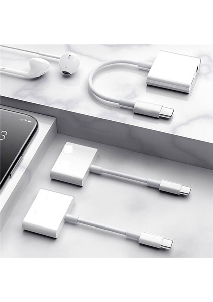 Typec To Dual C Kulaklık ve Şarj Cihazı Adaptör 2-1 Arada Hub Ses Şarj Cihazı Ayrıştırıcı Pd 3.0 60W Hızlı Şarj Ayrıştırıcısı (Yurt Dışından) modelleri