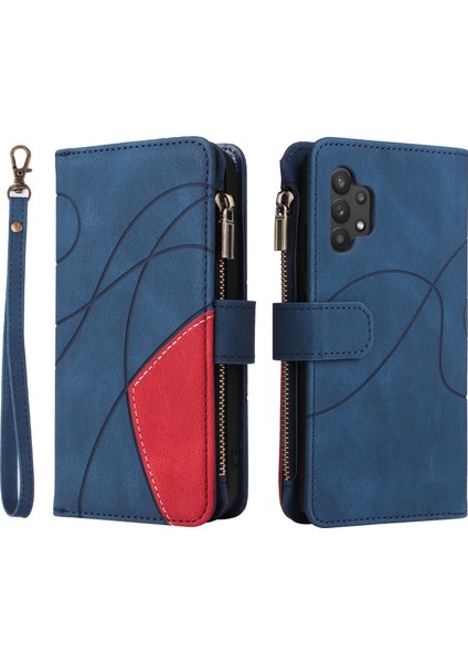 Samsung Galaxy A32 4g Için Flip Case, Manyetik Kapatmalı Fermuarlı Cüzdan Kılıfı, 9 Kartlık ve Bileklik (Yurt Dışından) fiyatları