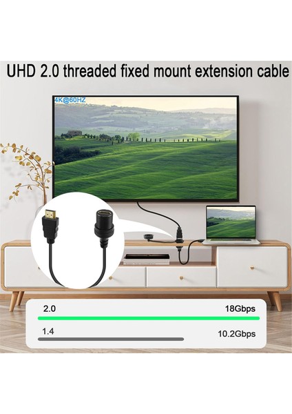 HDMI Uyumlu Erkek-Kadın Uzatma Kablosu HDMI Uygun Flush Montaj Kablosu Araç Teknesi Motosiklet Gösterge Tablosu 1 M (Yurt Dışından) fiyatları