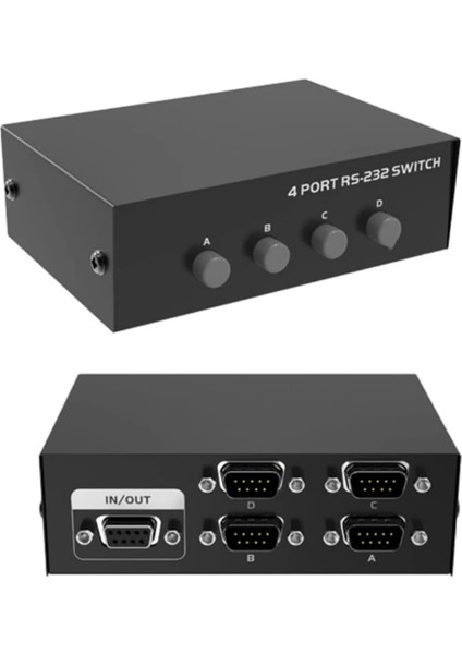 RS232 Anahtar 4 In 1 Out RS232 Seri Db9 Pın Swıtcher 4x1 Pc Konsolu Yazıcı Paylaşımı Seçici Denetleyicisi Için (Yurt Dışından) fiyatları