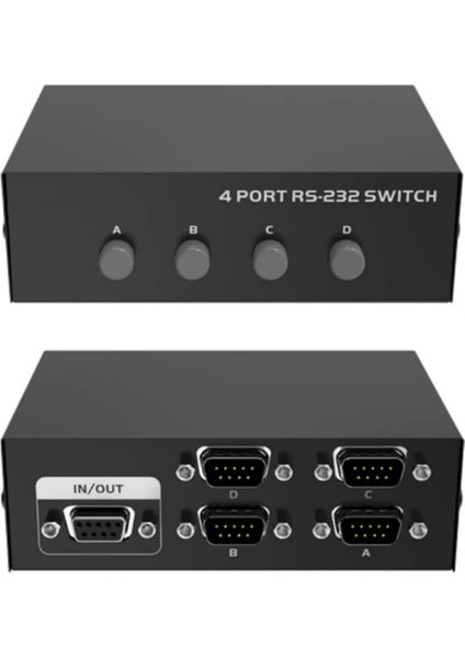 RS232 Anahtar 4 In 1 Out RS232 Seri Db9 Pın Swıtcher 4x1 Pc Konsolu Yazıcı Paylaşımı Seçici Denetleyicisi Için (Yurt Dışından) indirimleri