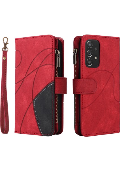 Samsung Galaxy A52S 5g Için Flip Case, Manyetik Kapatmalı Fermuarlı Cüzdan Kılıfı, 9 Kartlık ve Bileklik (Yurt Dışından) fiyatları
