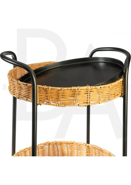 Tekerlekli Rattan Yan Sehpa modelleri