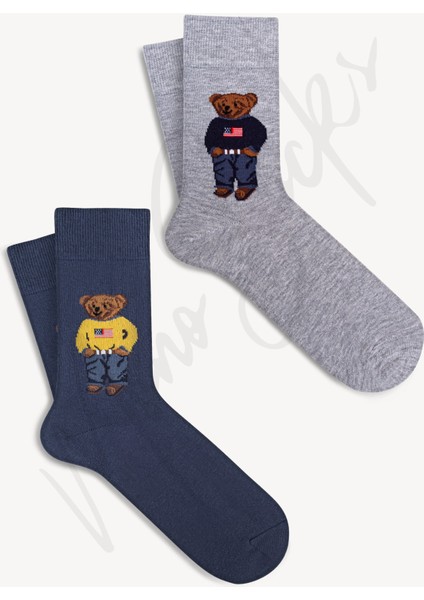 Kadın Çorap 4'lü Paket – %78 Pamuk, Ekstra Yumuşak ve Rahat Teddy Bear Desenli Günlük Kullanım modelleri