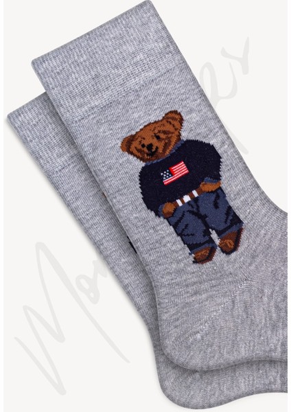 The Mono Socks Unisex %78 Pamuk Ayı Desenli Ekstra Yumuşak ve Rahat 2'li Çorap Seti – Ayak Sağlığını Destekler modelleri