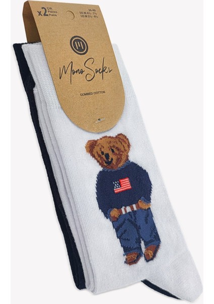 Kadın Çorap 2'li Paket – %78 Pamuk, Ekstra Yumuşak Teddy Bear Desenli, Günlük Rahat Kullanım İçin fiyatları