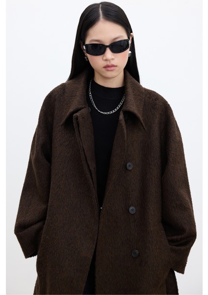 Diana Maxi Premium Kadın Kaban – Orta Kalınlık, Kumaş Astarlı, Düz Desen, Acı Kahve Renk, Klasik Yaka indirimleri