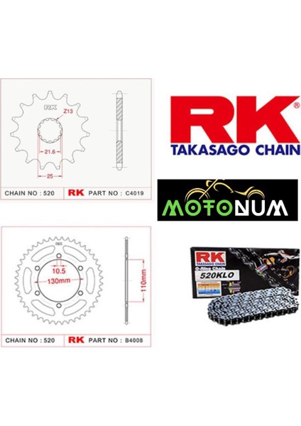 Yamaha R 25 Rk Premium Zincir Dişli Seti - Yüksek Performans ve Uzun Ömür