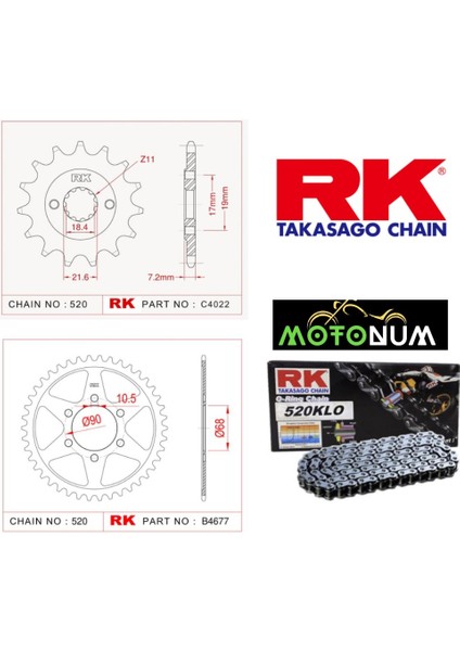 Honda Cb 250 R Rk Premium Zincir Dişli Seti - Yüksek Performans ve Uzun Ömür