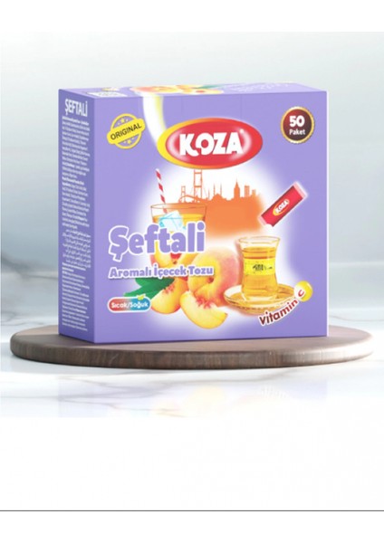 Koza Tek Içimlik Şeftali Aromalı Toz Içecek 50'li
