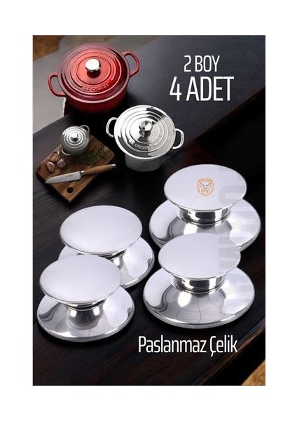 Turk Tencere Tava Tepesi Tencere Tava Kapağı Tutucu 2 Boy 4 Adet - BKS7743-3476
