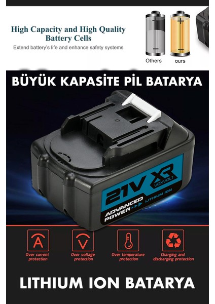 Şarjlı Akülü Yedek Batarya 21V fiyatları