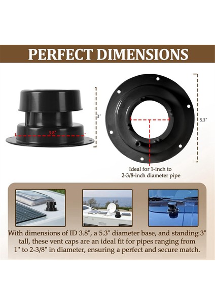 2 Paket Rv Tavan Havalandırma Kapağı Kiti Rv Römork Tavan Havalandırma Kapağı Siyah (Yurt Dışından) modelleri