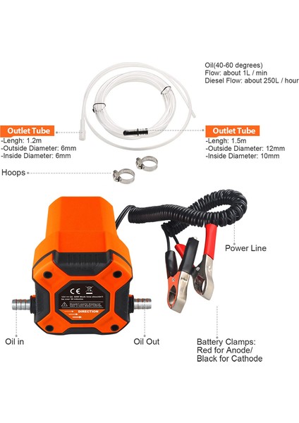 12V Elektrikli Yağ Emiş Pompası Yağ Pompası Yakıt Dağıtımı Evrensel (Yurt Dışından) modelleri