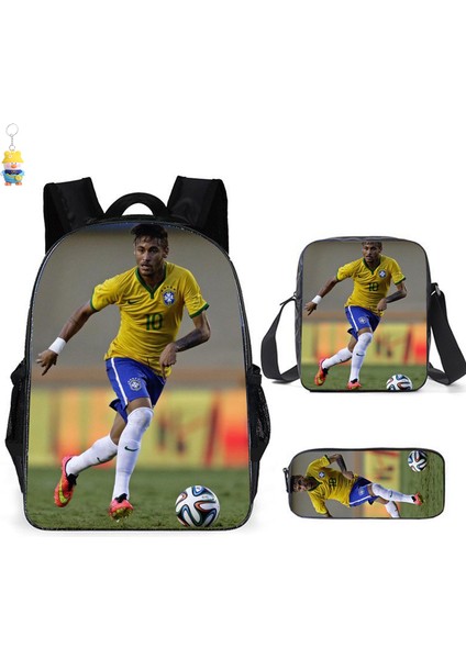 Futbol Yıldızı Messi Baskılı Sırt Çantası Üç Parçalı Çocuk Okul Çantası Ilkokul Çizgi Film Sırt Çantası (Yurt Dışından)