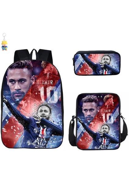 Futbol Yıldızı Messi Baskılı Sırt Çantası Üç Parçalı Çocuk Okul Çantası Ilkokul Çizgi Film Sırt Çantası (Yurt Dışından)