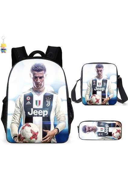 Futbol Yıldızı Messi Baskılı Sırt Çantası Üç Parçalı Çocuk Okul Çantası Ilkokul Çizgi Film Sırt Çantası (Yurt Dışından)