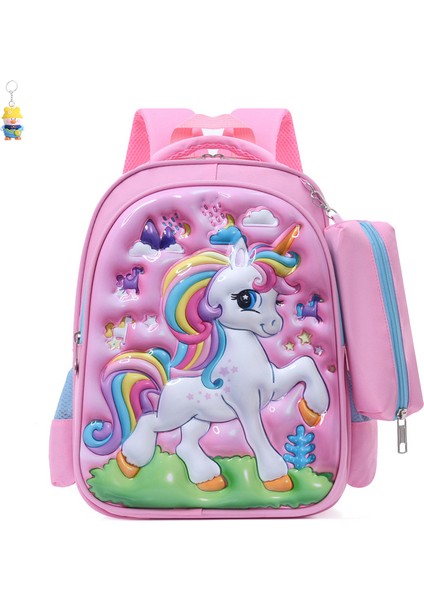 Kulomi Sırt Çantası Sofia Karikatür Okul Çantası Prenses Elsa Çocuk Okul Çantası 3D Üç Boyutlu Sırt Çantası (Yurt Dışından)