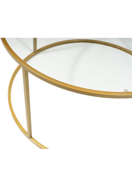 Berlin Orta Sehpa – Temperli Cam Üst, Altın Sarı Metal Ayak, Minimalist Tasarım, 80x80x45 cm, Salon Dekoruna Uyumlu