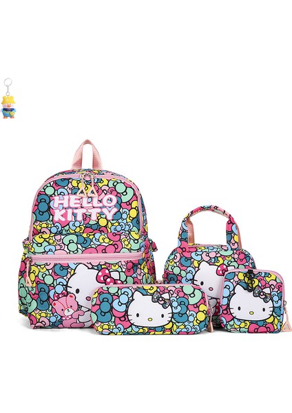 Kt Kedi Sırt Çantası Çocuk Sırt Çantası Karikatür Sırt Çantası Kulomi Sırt Çantası Kız Öğrenci Okul Çantası Dört Parçalı Sırt Çantası (Yurt Dışından)