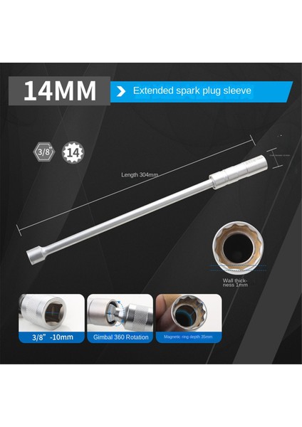 2 Adet 14MM 16MM Mıknatıslı Buji Sökme Aleti Anahtar Kovanı L (Yurt Dışından)