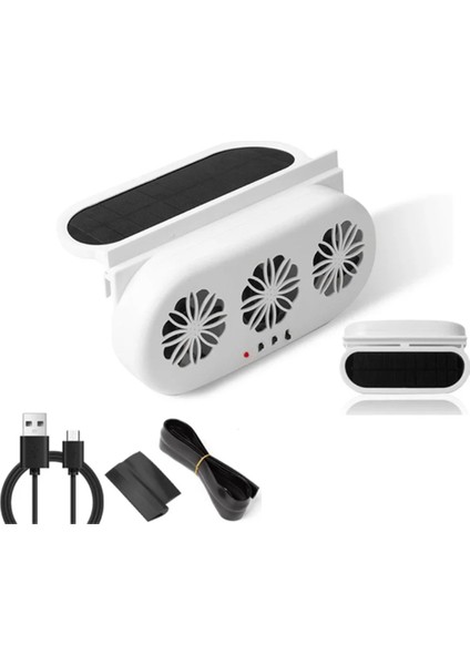 Güneş Enerjili Araba Egzoz Fanı 3 Elektrikli Araba Soğutma Fanı B (Yurt Dışından)